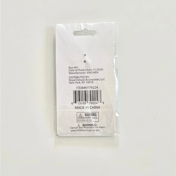 No-Touch Key and Door Handle Opener Keychain Navy Blue Floral Print Design - Picture 2 of 4